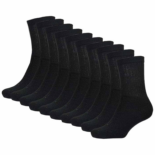 10 Pairs Kids Athletic Sport Socks Cushioned Breathable Durable for Running Hiking Football Boys Girls Anti-Blister Moisture-Wicking by Sock Stack BLACK / 4-7 YEARS Socks