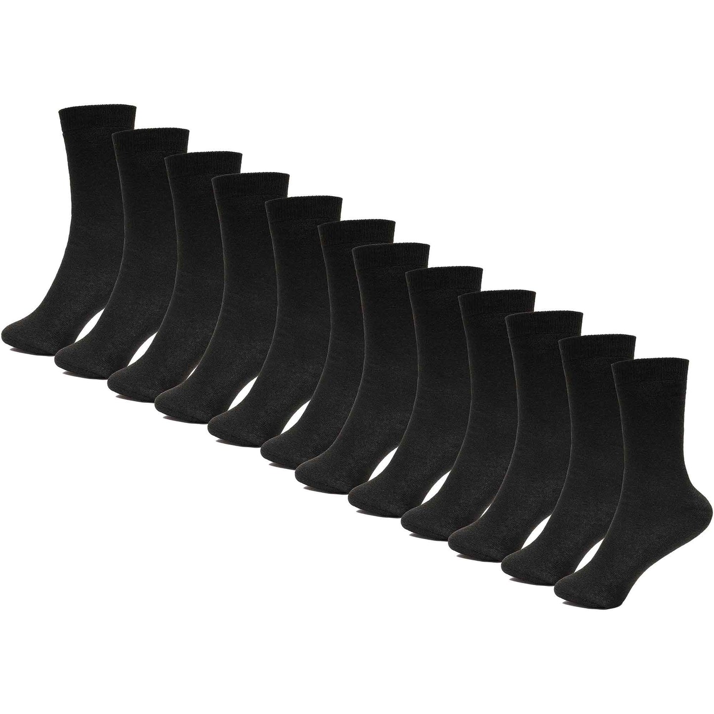 12 Pack Womens Thermal Winter Socks Extra Warm for Cold Weather High Insulation with 2.3 Tog Rating Perfect for Work Boots and Outdoor Activities by Heatwave Thermalwear BLACK / 4-7 Socks