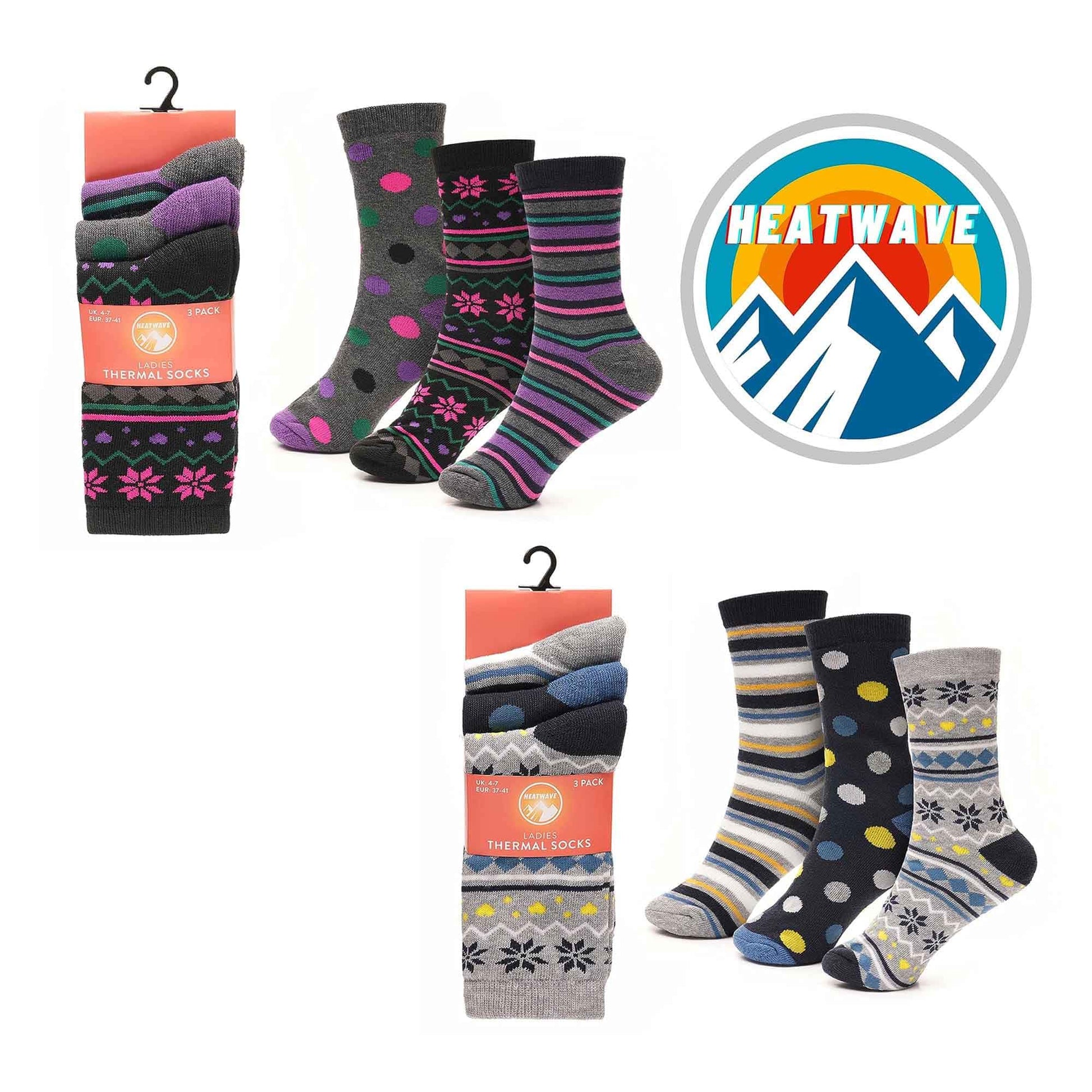 12 Pack Womens Thermal Winter Socks Extra Warm for Cold Weather High Insulation with 2.3 Tog Rating Perfect for Work Boots and Outdoor Activities by Heatwave Thermalwear Socks