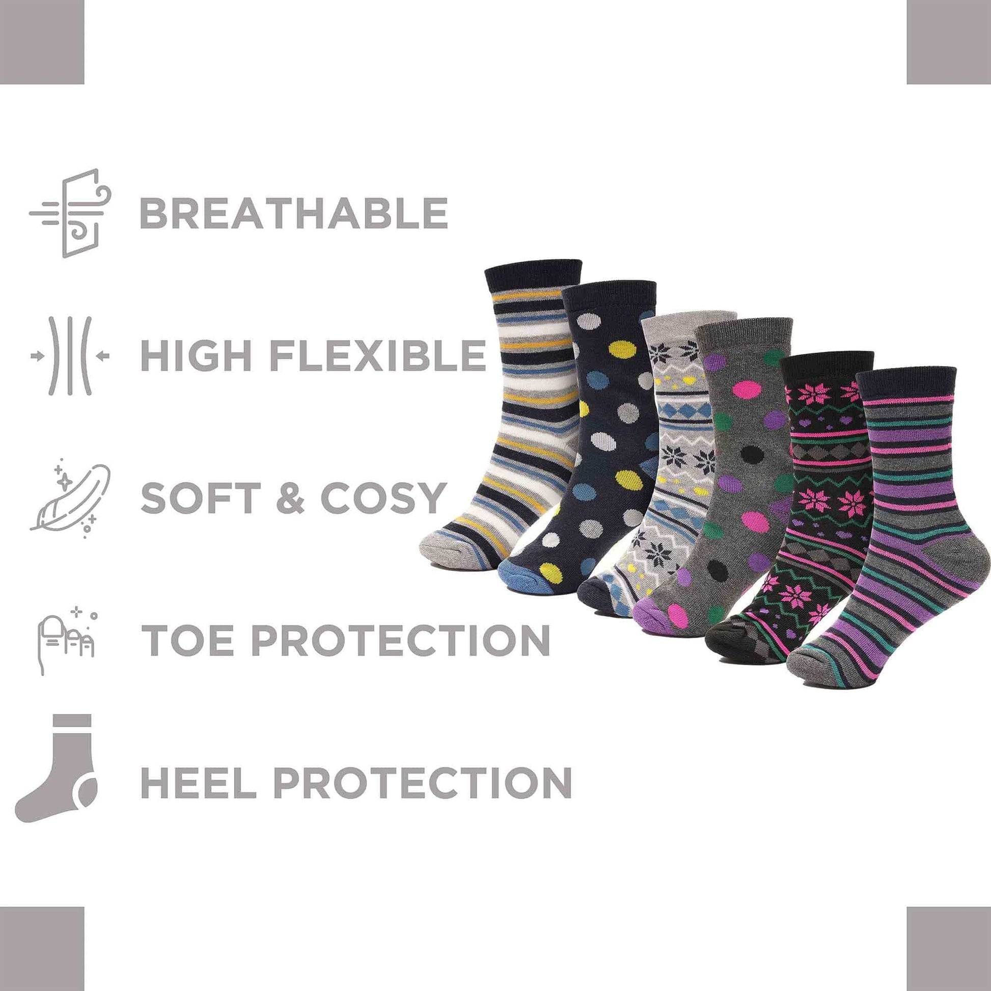 12 Pack Womens Thermal Winter Socks Extra Warm for Cold Weather High Insulation with 2.3 Tog Rating Perfect for Work Boots and Outdoor Activities by Heatwave Thermalwear Socks