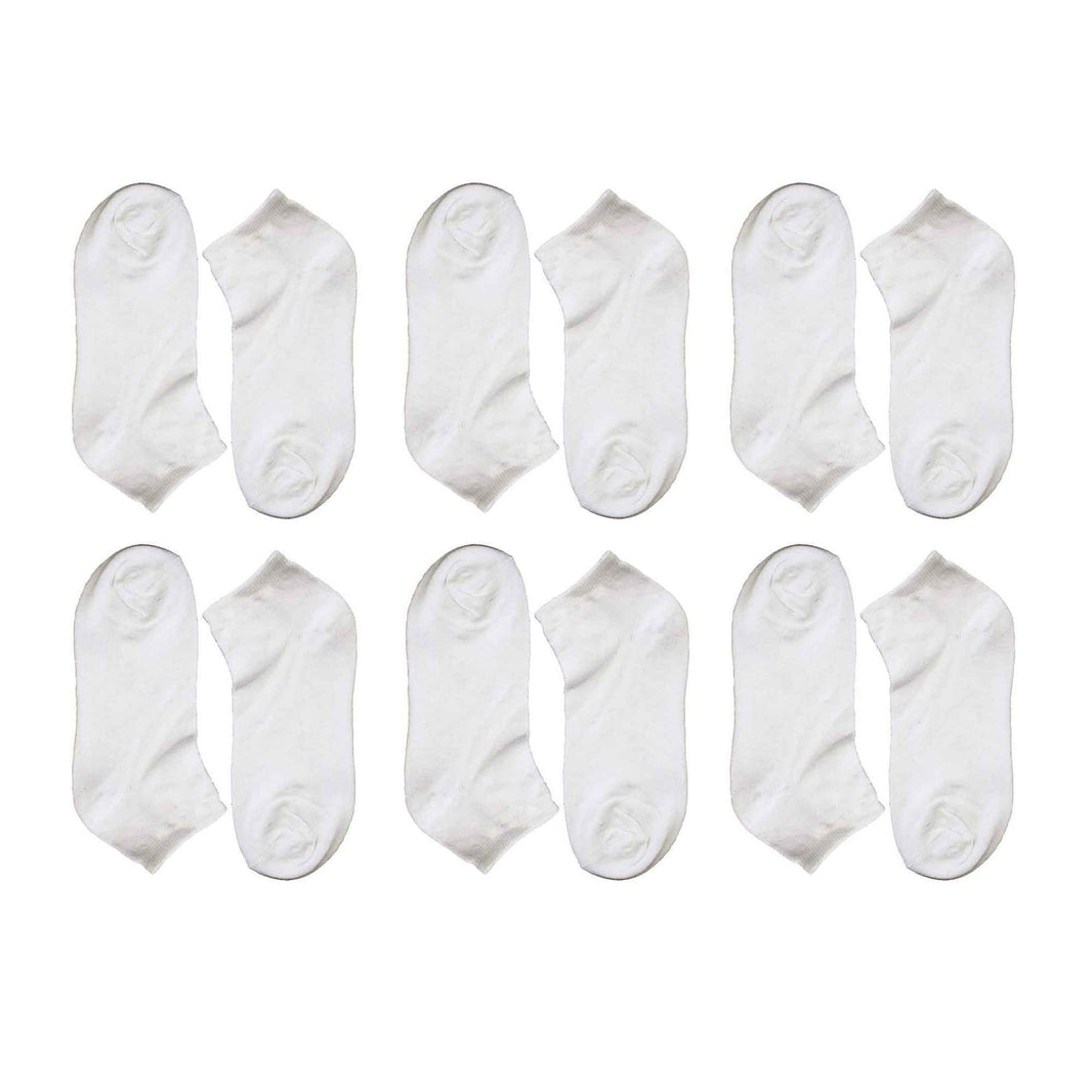 12 Pairs Mens Breathable Sport Trainer Socks with Arch Brace Support and Anti-Crimping Design for Running Gym Workouts Durable Cotton Blend White and Black Sizes UK 6-11 by Sock Stack WHITE / 6-11 Socks