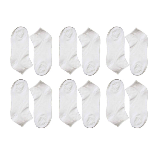 12 Pairs Mens Breathable Sport Trainer Socks with Arch Brace Support and Anti-Crimping Design for Running Gym Workouts Durable Cotton Blend White and Black Sizes UK 6-11 by Sock Stack WHITE / 6-11 Socks