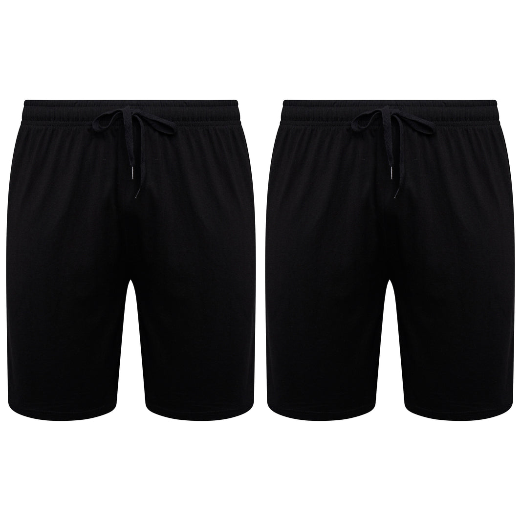 Sock Stack Men's Cotton Lounge Shorts Stretchable 2 Pack Black Navy Grey Durable
