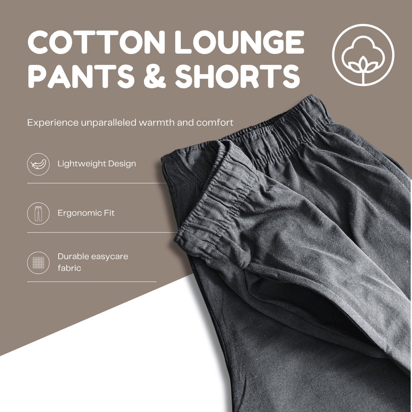2 Pack Men's Cotton Lounge Shorts Stretchable Available in Black Navy Grey Durable and Cozy Loungewear Medium to 5X-Large by Sock Stack Lounge Short