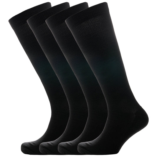 2 Pairs Unisex Travel Socks Black Long Knee High Breathable Flight Socks by Sock Stack 4-6 / BLACK Socks