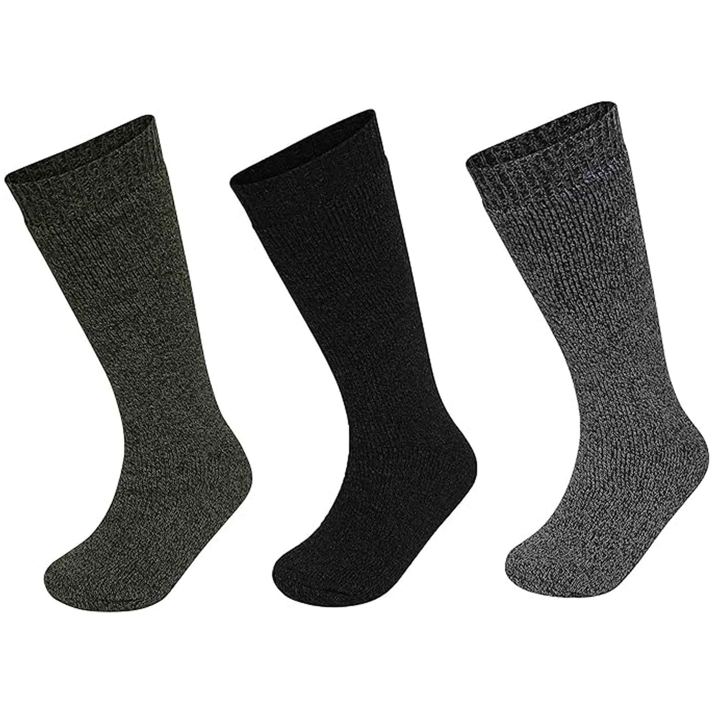 3 Pack Mens Wellington Boot Socks Durable Cushioned Reinforced Heel and Toe for Outdoor Work and Hiking Comfortable Fit UK Sizes 6-11 by Sock Stack ASSORTED / 6-11 Socks