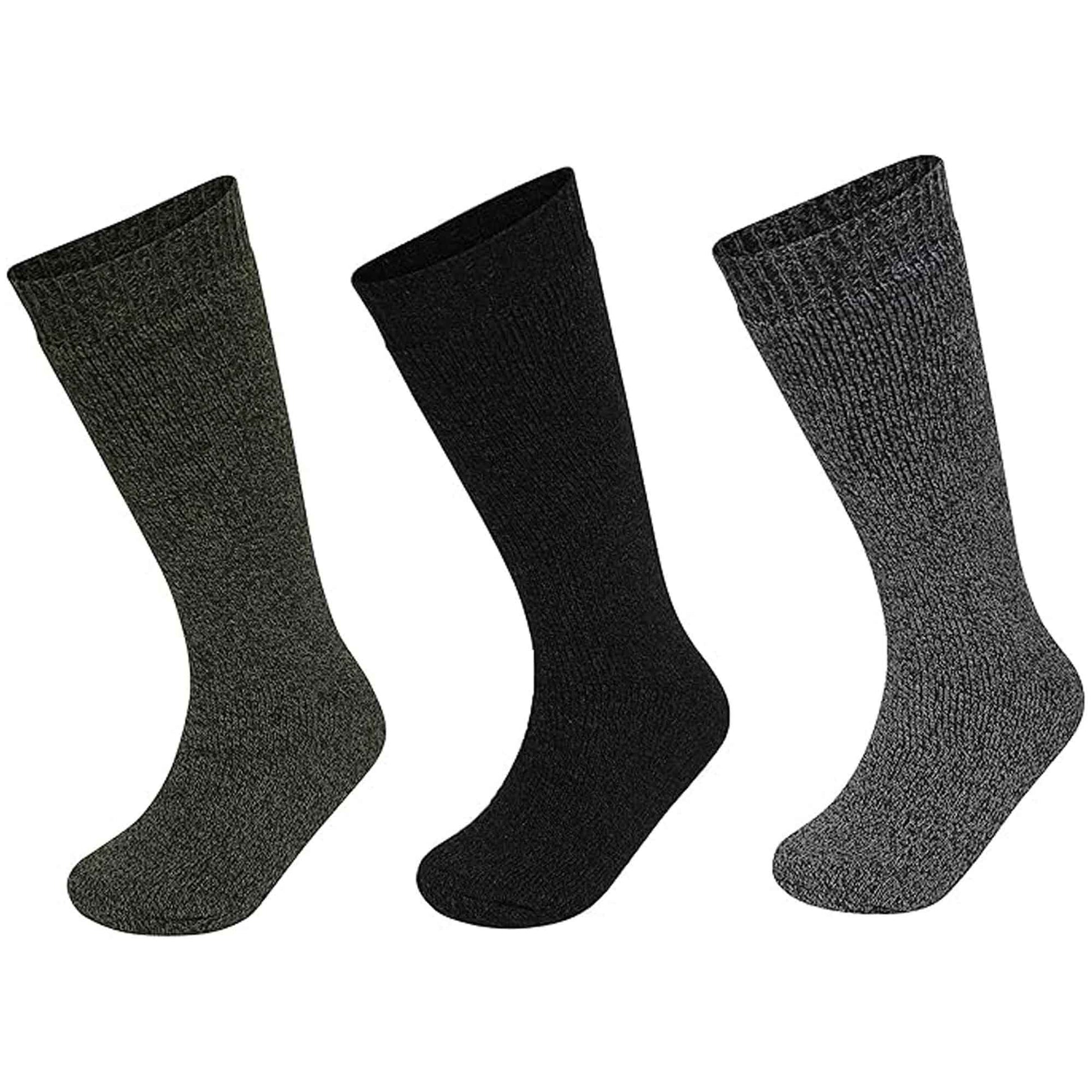 3 Pack Mens Wellington Boot Socks Durable Cushioned Reinforced Heel and Toe for Outdoor Work and Hiking Comfortable Fit UK Sizes 6-11 by Sock Stack ASSORTED / 6-11 Socks