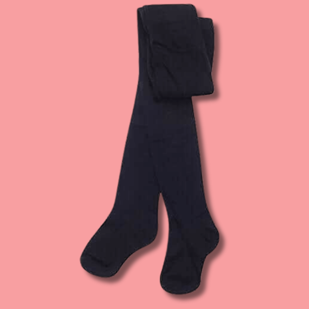 3 Pairs Girls Cotton Lycra Back To School Tights Cotton Rich Long Socks Stylish Comfortable Durable For Uniforms Everyday Wear Ages 3-12 Years by Sock Stack BLACK / 3-4 YRS Socks