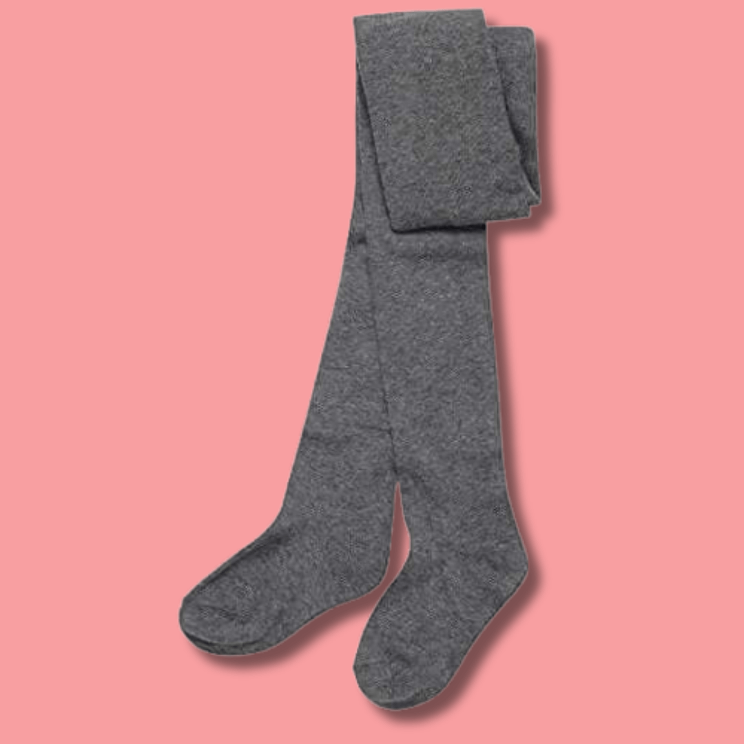 3 Pairs Girls Cotton Lycra Back To School Tights Cotton Rich Long Socks Stylish Comfortable Durable For Uniforms Everyday Wear Ages 3-12 Years by Sock Stack GREY / 3-4 YRS Socks
