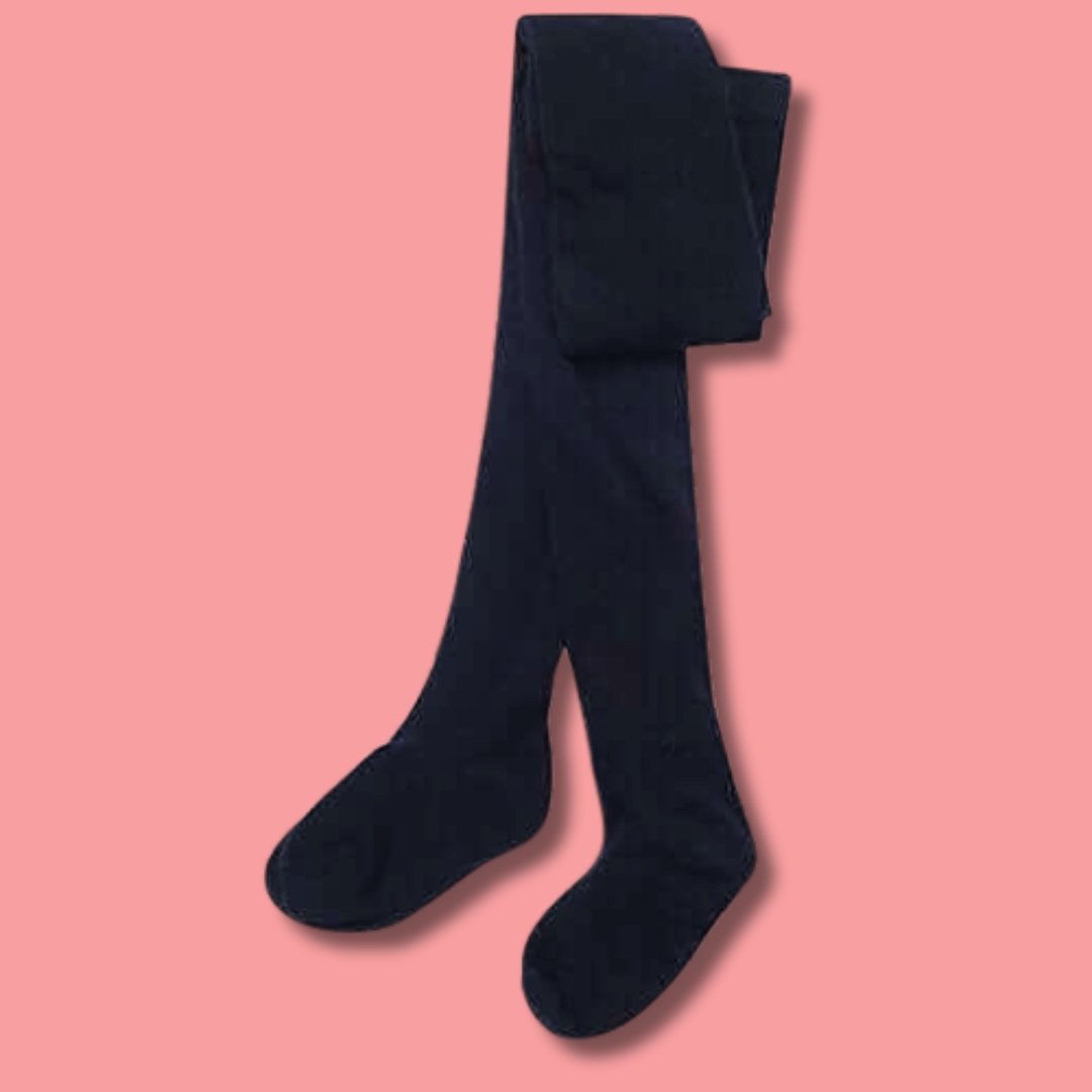 3 Pairs Girls Cotton Lycra Back To School Tights Cotton Rich Long Socks Stylish Comfortable Durable For Uniforms Everyday Wear Ages 3-12 Years by Sock Stack NAVY / 3-4 YRS Socks