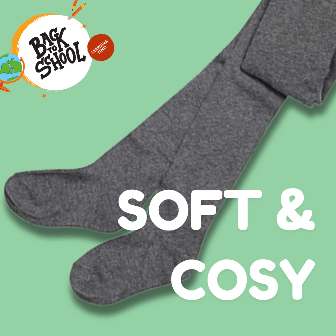 3 Pairs Girls Cotton Lycra Back To School Tights Cotton Rich Long Socks Stylish Comfortable Durable For Uniforms Everyday Wear Ages 3-12 Years by Sock Stack Socks