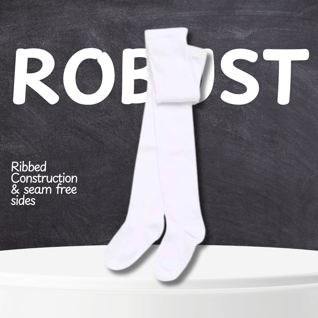 3 Pairs Girls Cotton Lycra Back To School Tights Cotton Rich Long Socks Stylish Comfortable Durable For Uniforms Everyday Wear Ages 3-12 Years by Sock Stack Socks