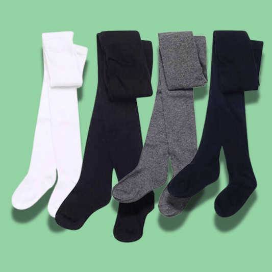 3 Pairs Girls Cotton Lycra Back To School Tights Cotton Rich Long Socks Stylish Comfortable Durable For Uniforms Everyday Wear Ages 3-12 Years by Sock Stack Socks