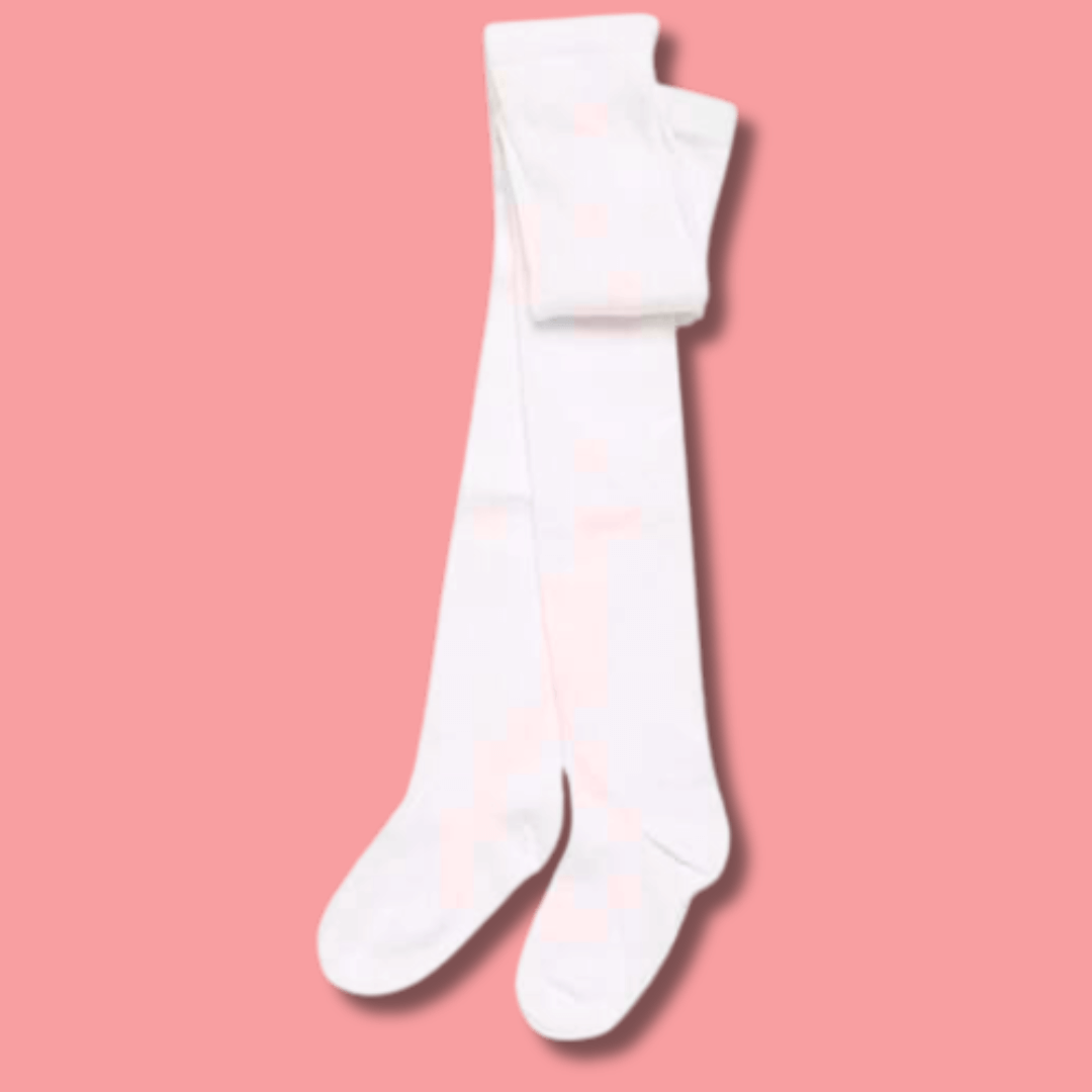 3 Pairs Girls Cotton Lycra Back To School Tights Cotton Rich Long Socks Stylish Comfortable Durable For Uniforms Everyday Wear Ages 3-12 Years by Sock Stack WHITE / 3-4 YRS Socks