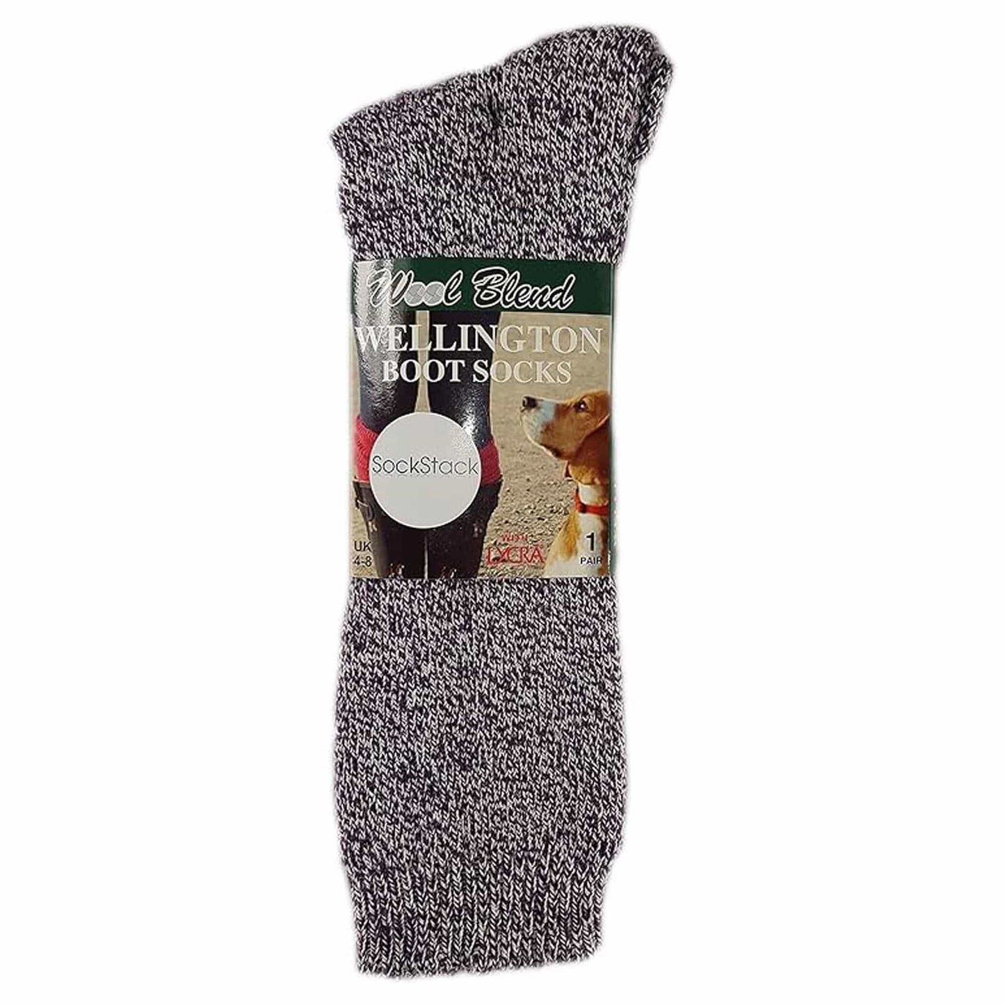 3 Pairs Ladies Wellington Boot Socks Warm Thermal Knee-High Outdoor Hiking Wool Blend Moisture-Wicking Assorted Colors Size UK 4-8 EU 37-40 by Sock Stack UK | 4-8 / ASSORTED COLOUR Socks