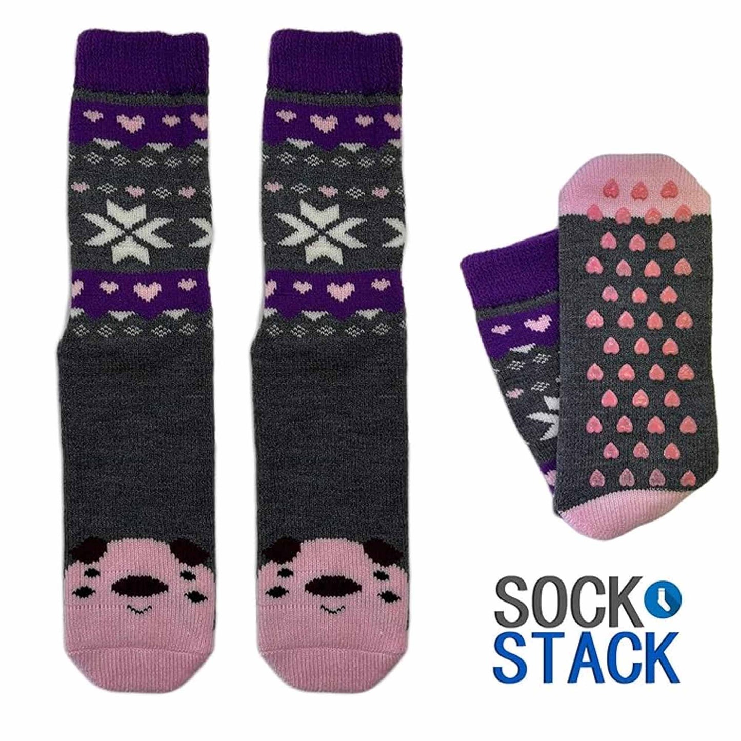 3 Pairs Women's Thermal Slipper Socks Adorable Animal Designs Polar Bears Kittens Perfect for Winter Lounging Gift Giving UK 4-7 EU 37-40 by Sock Stack UK | 4-7 / ANIMAL DESIGN Socks