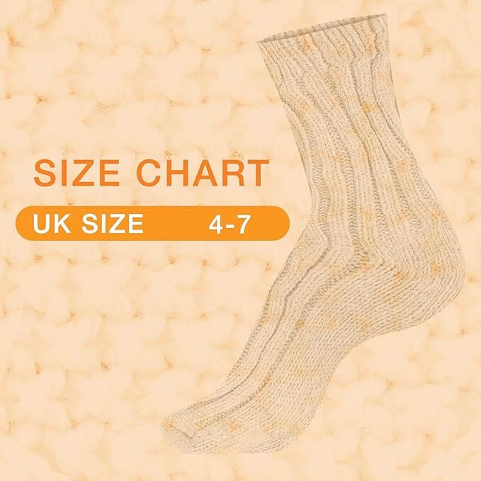 3 Pairs Womens Natural Thermal Alpaca Wool Socks Ultra Soft Warm Winter Boot Socks Non Slip Grippers Cute Nordic Designs Sizes UK 4-7 Daisy Dreamer Socks