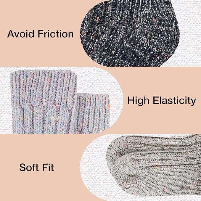 3 Pairs Womens Natural Thermal Alpaca Wool Socks Ultra Soft Warm Winter Boot Socks Non Slip Grippers Cute Nordic Designs Sizes UK 4-7 Daisy Dreamer Socks