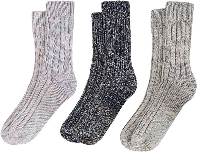 3 Pairs Womens Natural Thermal Alpaca Wool Socks Ultra Soft Warm Winter Boot Socks Non Slip Grippers Cute Nordic Designs Sizes UK 4-7 Daisy Dreamer UK 4-7 / CHUNKY Socks