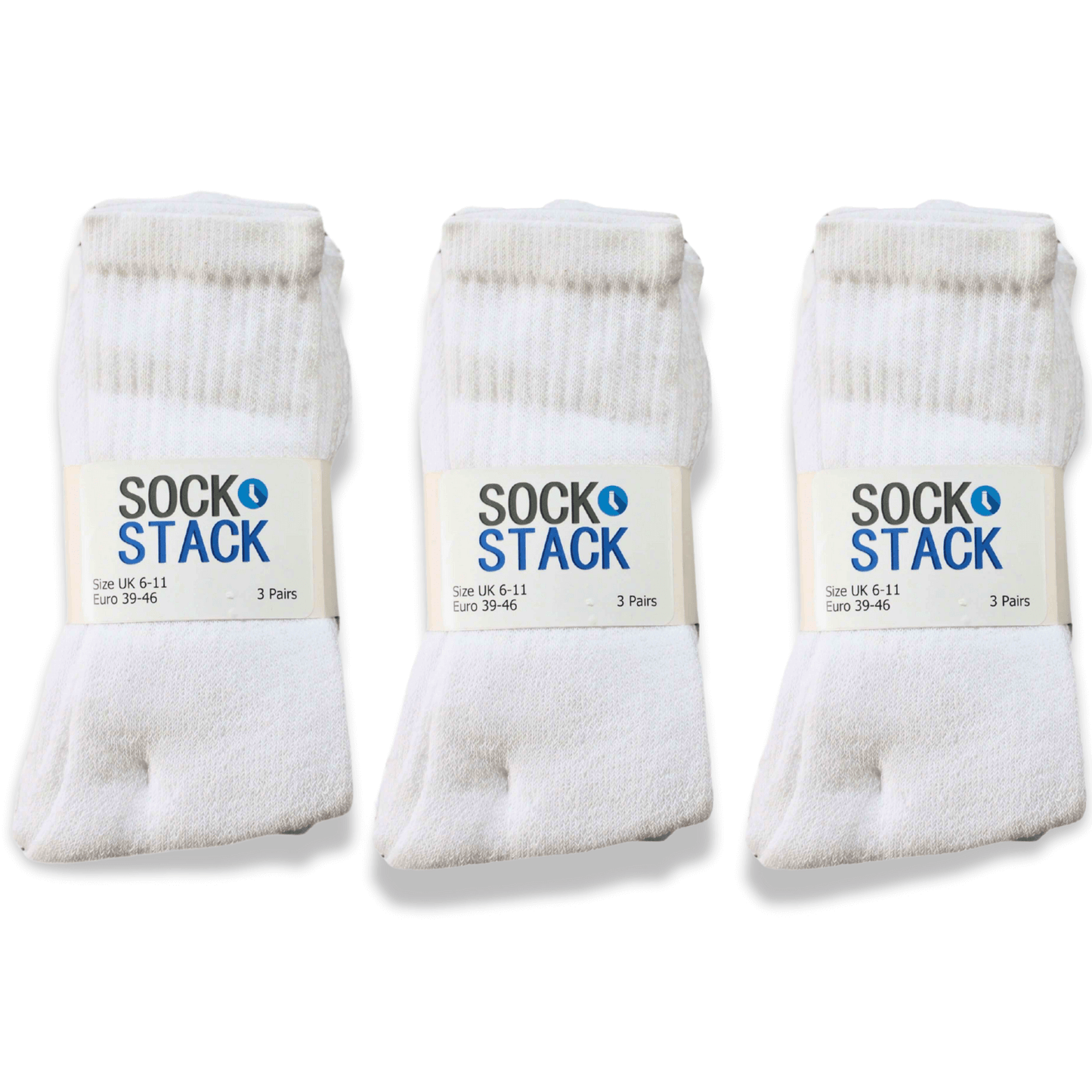 30 Pairs Mens Cotton Rich Performance Sport Socks Outdoor Athletics Running Hiking Football Black Grey White Sock Cushioned Anti-Blister Moisture-Wicking Breathable Comfortable UK 6-11 by Sock Stack WHITE Socks
