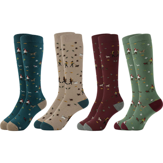 4 Pack Women’s Wellington Walking The Dog Socks Long Welly Socks Outdoor Warm Durable & Soft Fit UK Size 4‑8 by Sock Stack WALKING THE DOG Socks