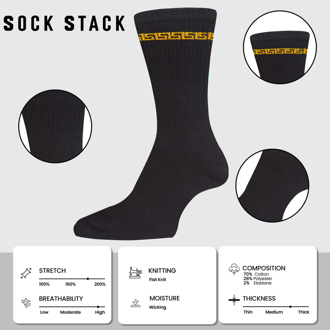 5 Pack Men's Greek Design Sparta Sport Socks Cotton Durable Blend for Sports Casual & Everyday Designer Wear by Sock Stack UK 7-11 / SPARTA Socks