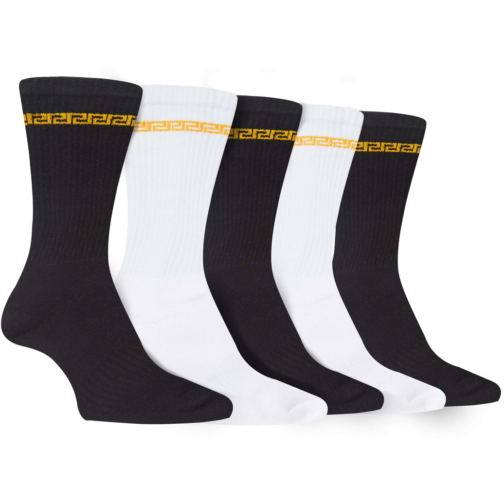 5 Pack Men's Greek Design Sparta Sport Socks Cotton Durable Blend for Sports Casual & Everyday Designer Wear by Sock Stack UK 7-11 / SPARTA Socks