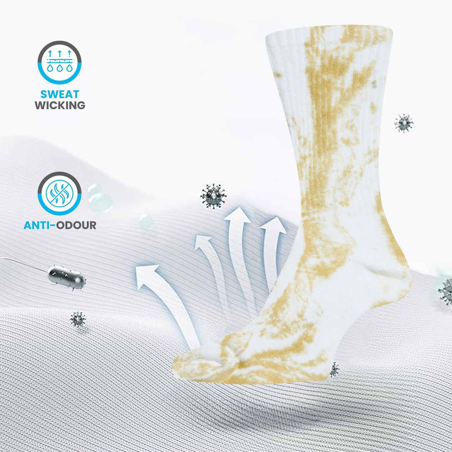 5 Pack Tie Dye Sport Socks Cotton Durable Blend for Casual & Everyday Designer Wear Unisex by Sock Stack Socks