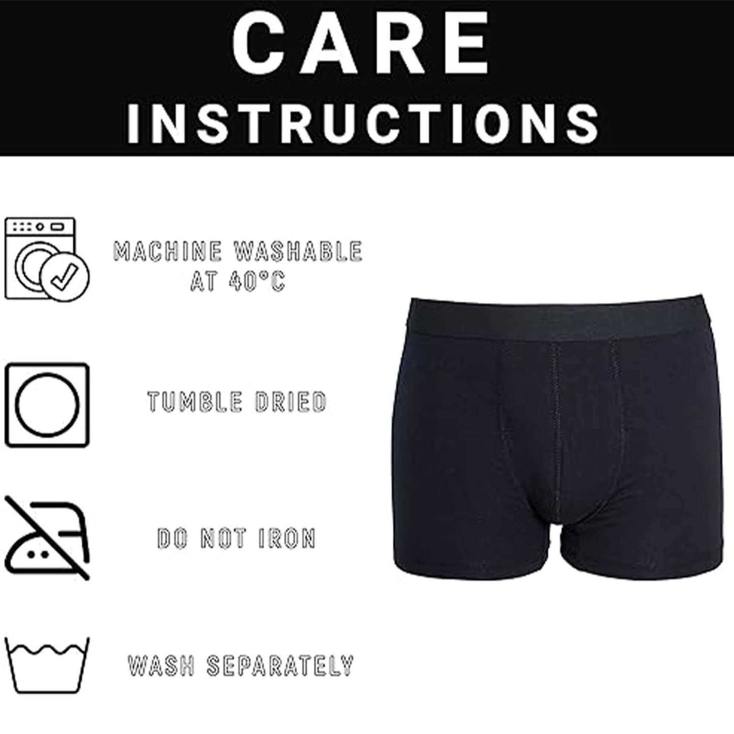 6 Pack Black Cotton Stretch Boxer Shorts Menswear Classic Breathable Comfort Fit Activewear Underwear for Men MB03 by Sock Stack Boxer Shorts