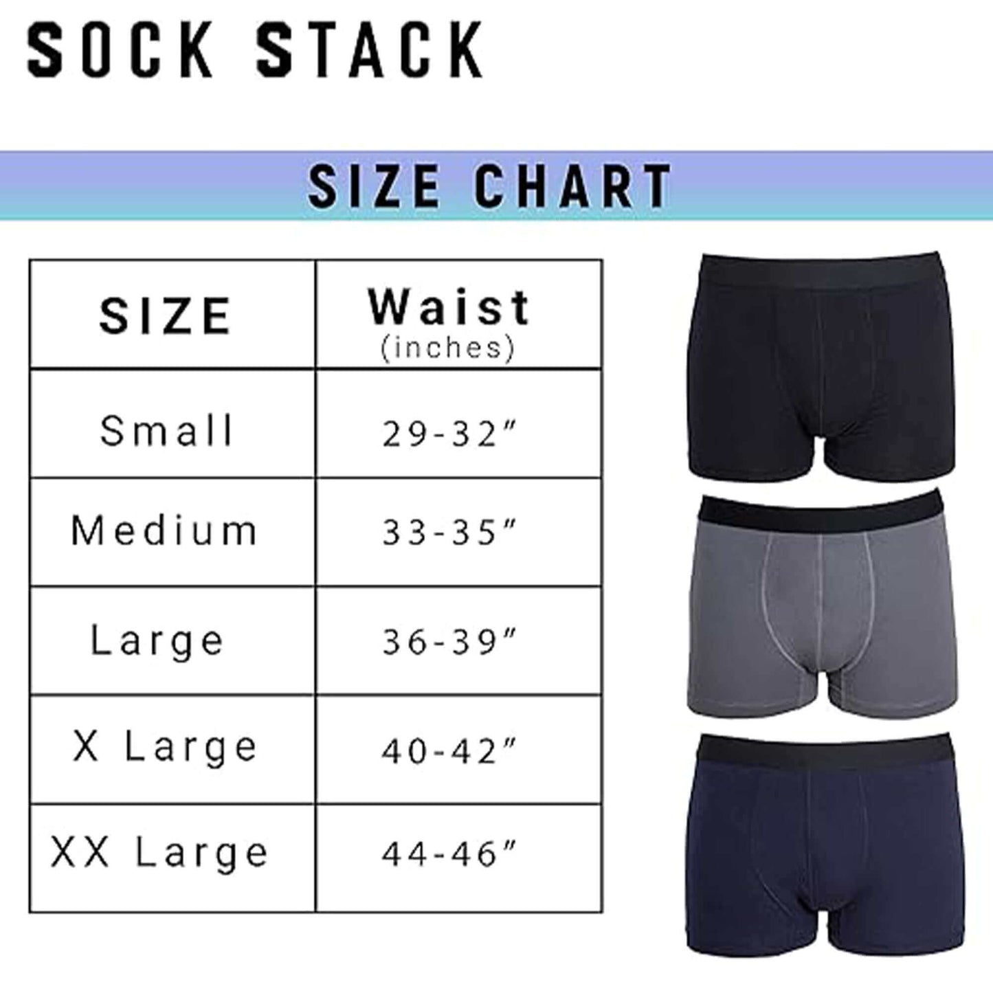 6 Pack Black Cotton Stretch Boxer Shorts Menswear Classic Breathable Comfort Fit Activewear Underwear for Men MB03 by Sock Stack Boxer Shorts