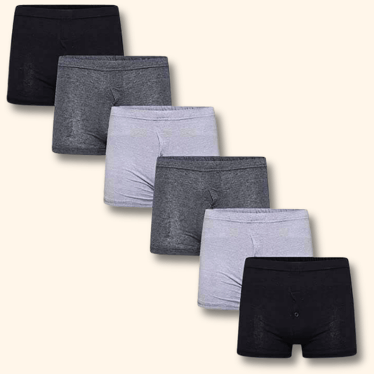 6 Pack Cotton Rich Boxer Shorts for Men Activewear Classic Breathable Trunk Style Menswear Underwear Comfortable Waistband Stretch Black Grey MB07 by Sock Stack S / ASSORTED Boxer Shorts