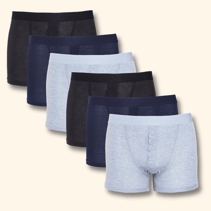 6 Pack Cotton Stretch Boxer Shorts Menswear Classic Activewear Breathable Underwear Soft and Durable Boxershorts for Men Black Navy Grey MB09 by Sock Stack S / BLACK/NAVY/GREY Boxer Shorts