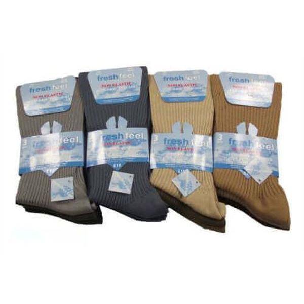 6 Pack Men's Cotton Loose Top Socks Non-Elastic Antibacterial Moisture-Wicking Assorted Colours Sustainable Comfort Fit UK 6-11 by Sock Stack ASSORTED / 6-11 Socks