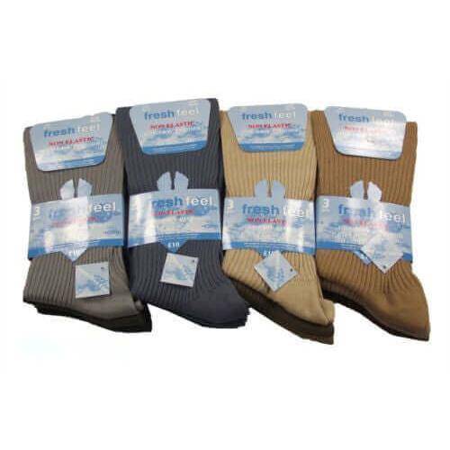 6 Pack Men's Cotton Loose Top Socks Non-Elastic Antibacterial Moisture-Wicking Assorted Colours Sustainable Comfort Fit UK 6-11 by Sock Stack ASSORTED / 6-11 Socks