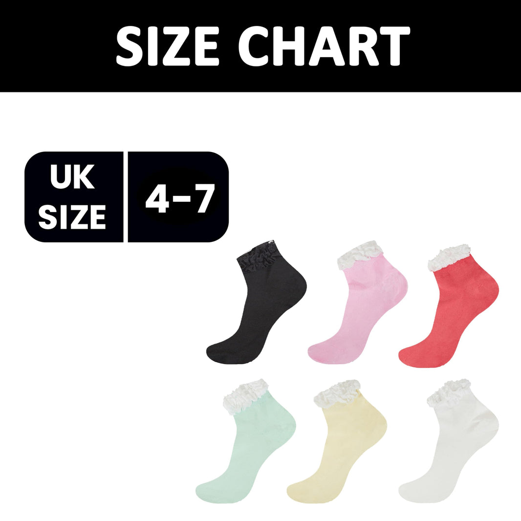 6 Pairs Ladies Bamboo Lace Socks Ultra Soft Antibacterial Moisture-Wicking Breathable Fashion Socks UK 4-7 Assorted Colours by Sock Stack UK 4-7 / ASSORTED Socks