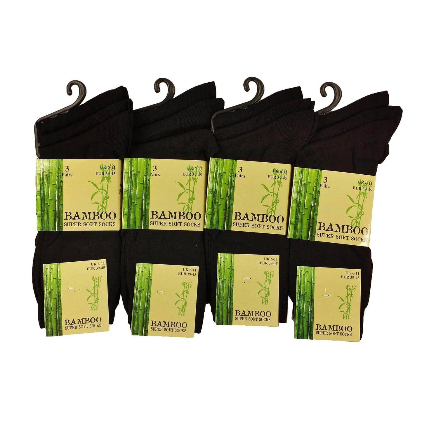 6 Pairs Men's Bamboo Socks Super Soft Anti Bacterial Moisture Wicking Breathable Comfort Reinforced Heel and Toe UK Sizes 6-11 Assorted Colours or Black by Sock Stack Socks