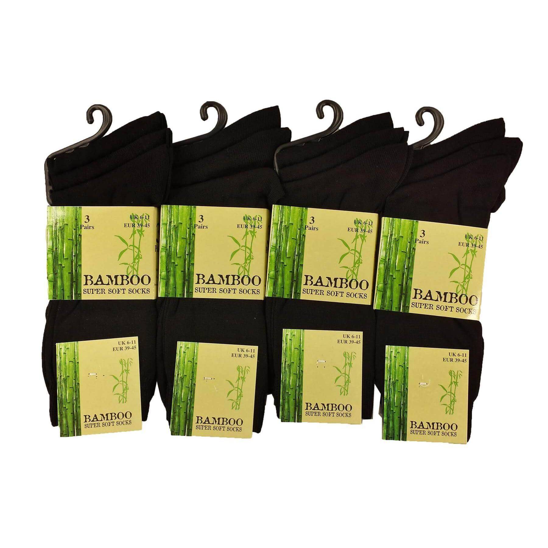 6 Pairs Men's Bamboo Socks Super Soft Anti Bacterial Moisture Wicking Breathable Comfort Reinforced Heel and Toe UK Sizes 6-11 Assorted Colours or Black by Sock Stack Socks