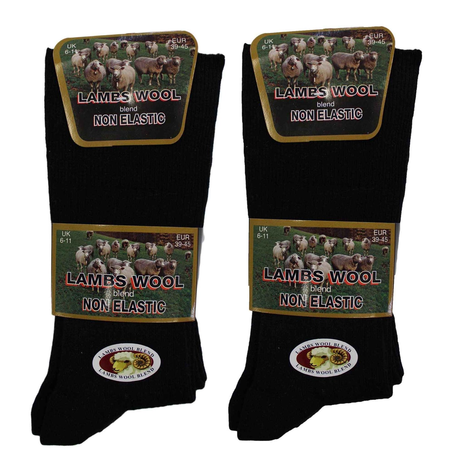 6 Pairs Men's Diabetic Wool Socks Non Elastic Loose Top Moisture Wicking Antibacterial Sustainable for Sensitive Skin by Sock Stack Socks