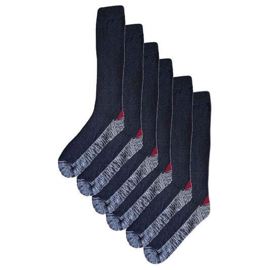 6 Pairs Men's Knee Length Work Boot Socks Durable Long Socks with Advanced Comfort and Protection for Work UK Sizes 6-11 EUR 39-45 Sock Stack 6-11 / ASSORTED Socks