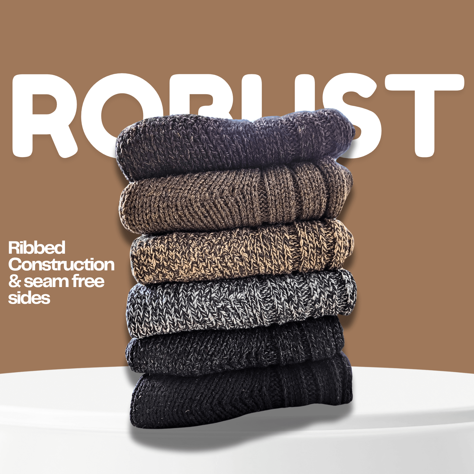 6 Pairs Men's Ultra Chunky Long Wool Thermal Socks for Outdoor Activities Warm Thick Insulated Winter Work Boots Sock UK Sizes 6-11 EU 39-45 Assorted Colours by Sock Stack Socks