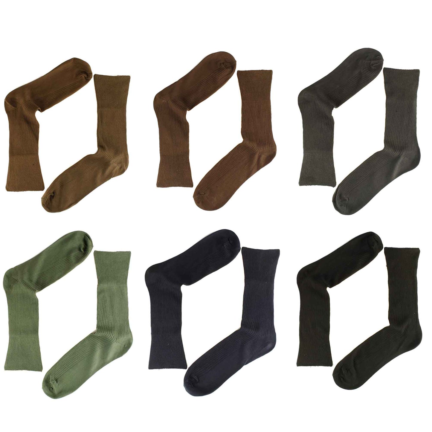 6 Pairs Mens 100 Percent Cotton Loose Top Diabetic Friendly Non Elastic Socks Moisture Wicking Breathable Antibacterial Comfortable Daily Wear Assorted Colours by Sock Stack ASSORTED / 6-11 Socks