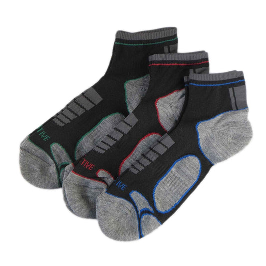 6 Pairs Mens Athletic Low-Cut Trainer Sport Socks for Running Cycling Gym Compression Moisture-Wicking with Arch Support by Sock Stack ACTIVE / 6-11 Socks