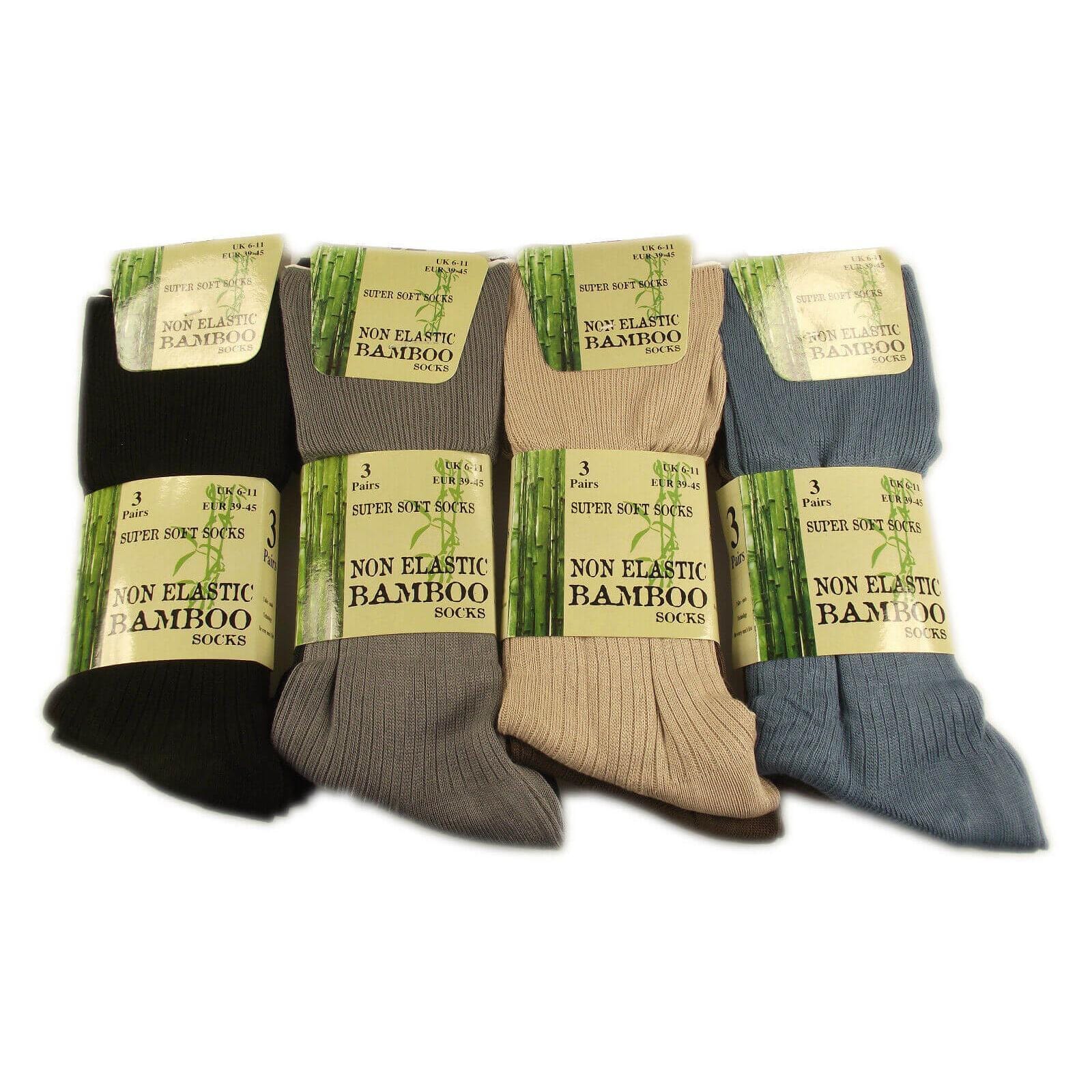 6 Pairs Mens Bamboo Loose Top Socks Super Soft Anti Bacterial Moisture Wicking with Reinforced Heel and Toe for Durability Comfort All Day Wear Assorted Colours Classic Black by Daisy Dreamer ASSORTED / 6-11 Socks