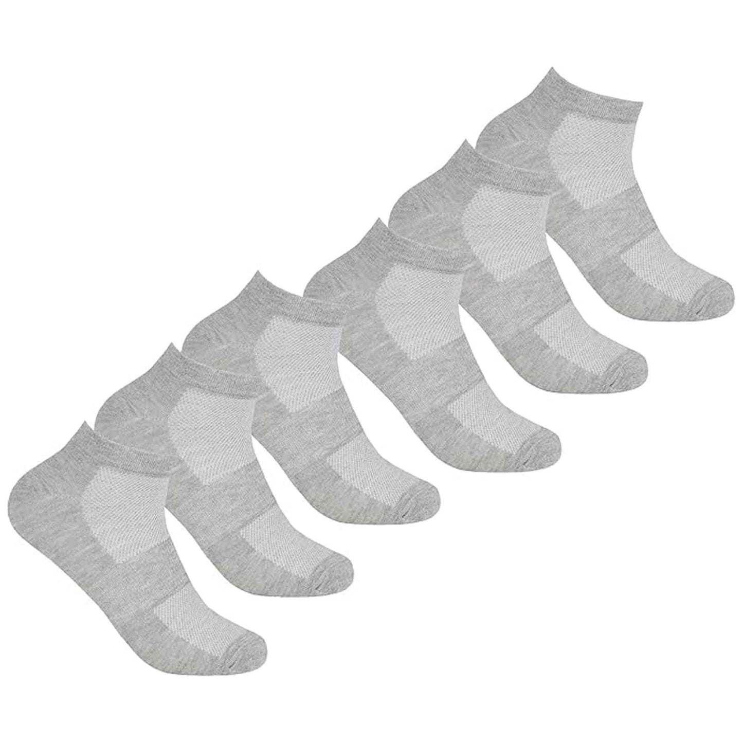 6 Pairs Mens Bamboo Sports Liner Socks Antibacterial Moisture Wicking Hypoallergenic for Gym Running Summer Sensitive Skin Black White Grey UK 6-11 by Sock Stack GREY / 6-11 Socks