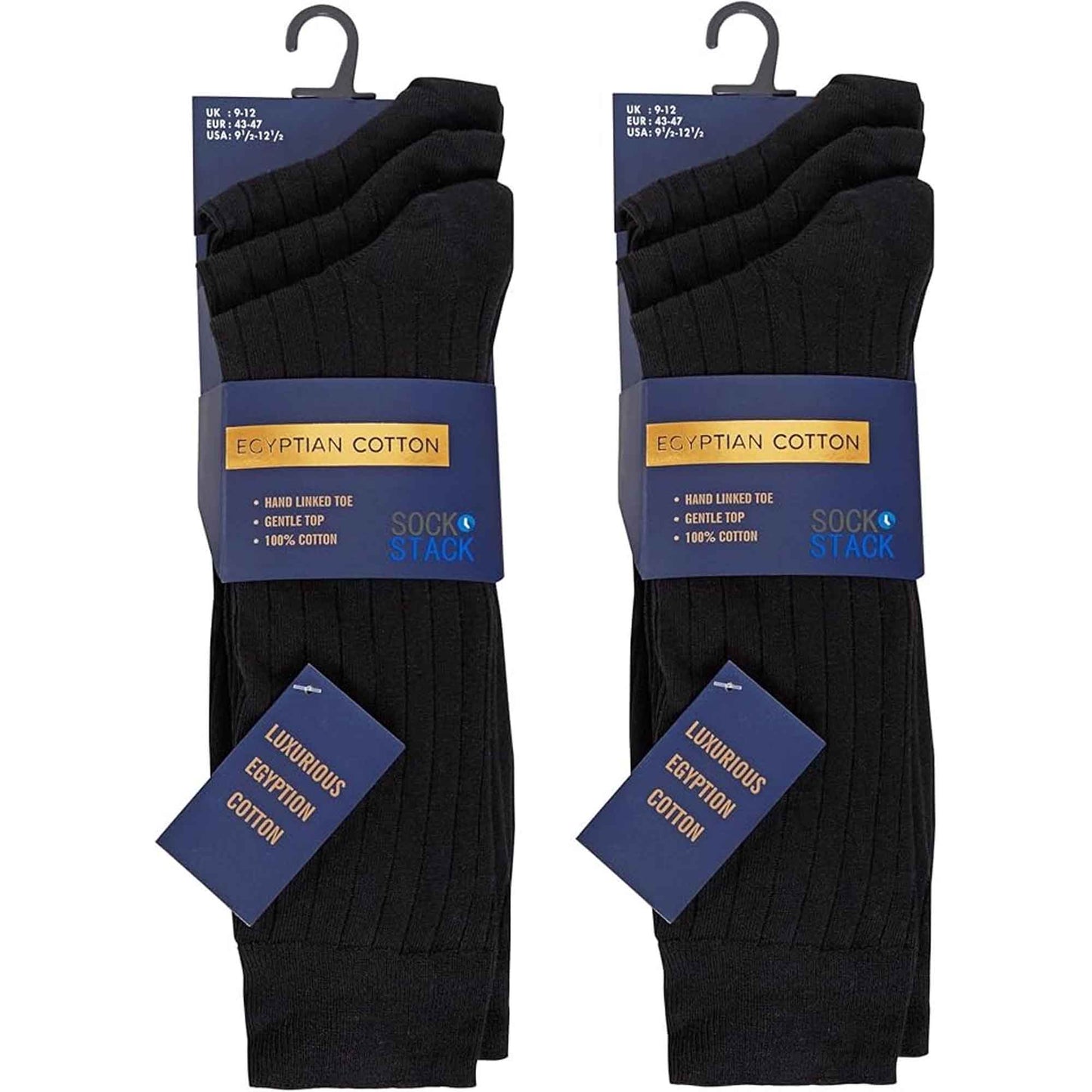 6 Pairs Mens Egyptian Cotton Dress Socks Super Soft Ribbed Formal and Casual Socks in Black and Assorted Colors Perfect for Business and Weddings by Sock Stack Socks