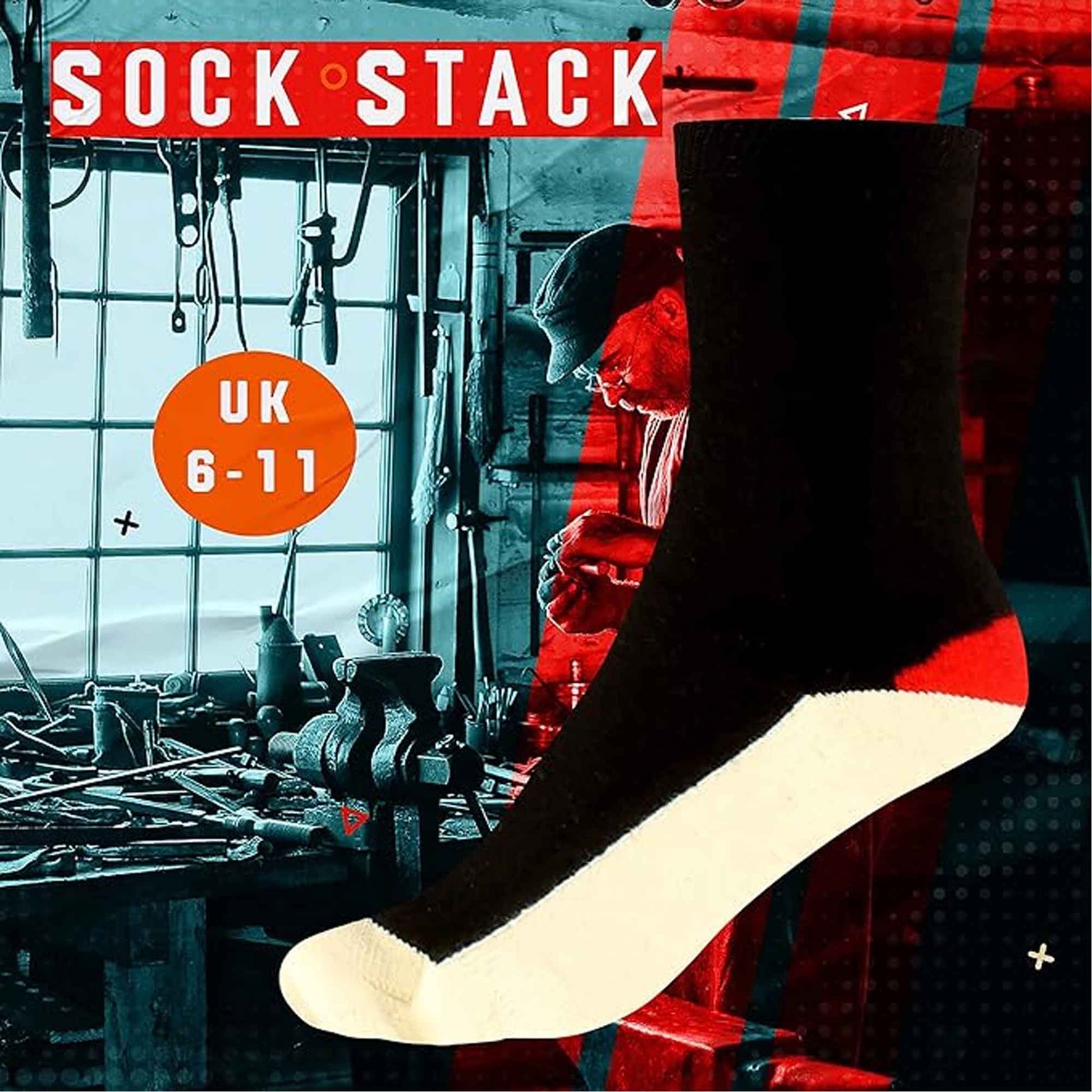 6 Pairs Mens Lambs Wool Sole Work Boot Socks Reinforced Heel Toe Durable Warm Construction Hiking Outdoor Sizes 6-11 UK by Sock Stack ASSORTED / 6-11 Socks