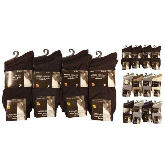 6 Pairs Mens Luxury Super Soft Cotton Modal Dress Socks Lightweight Comfortable Breathable Formal Business Socks in Assorted Colours UK Sizes 6-11 EU Sizes 39-45 by Sock Stack Socks