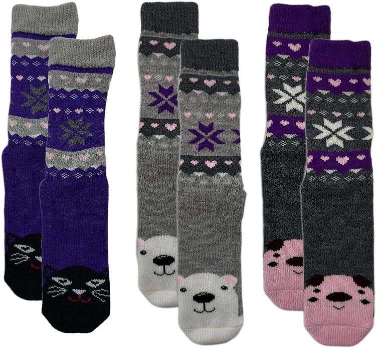 3 Pairs Of Women's Animal Design Slipper Socks. Buy Now For £10.00.