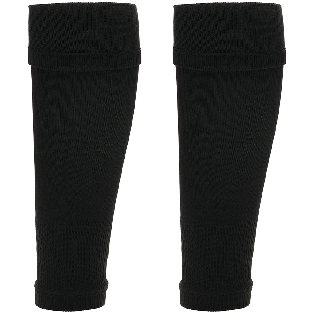 Adults Black Football Leg Sleeve Socks Compression Support Fits Over Shin Pads Breathable & Secure for Training Running by Sock Stack BLACK Socks