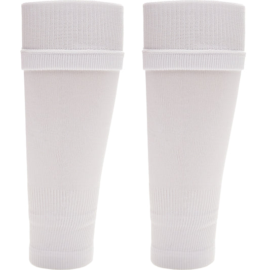 Adults White Football Leg Sleeve Socks Compression Support Fits Over Shin Pads Breathable & Secure for Training Running by Sock Stack WHITE Socks